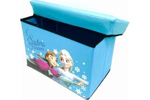 Frozen. Disney Princess Elsa Anna & Olaf Foldable Storage Box & Stool (BLUE)