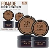 American Crew Men's Hair Pomade, Like Hair Gel with Medium Hold &amp; High Shine, Travel Size, Duo Gift Set