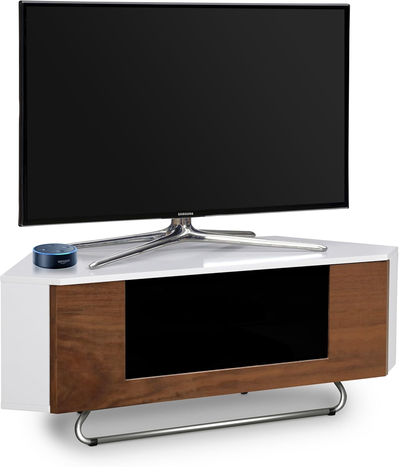 Centurion Soporta Hampshire esquinero Brillante Blanco con Negro Roble