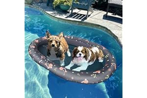 APIPI Dog Pool Float - Inflatable Pool Floats Raft for Small Dog Puppies Up to 45lb, Scratch Resistant and Durable, Easy Set Up for Lake River Pool