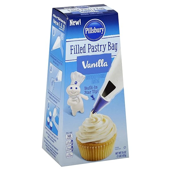 PILLSBURY PASTRY BAG FROSTING, VANILLA, 16 OUNCE