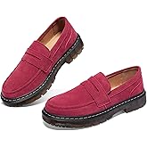 SENNYO Women's Suede Penny Loafer Comfort Driving Moccasins Casual Slip-Ons Loafer Flats Fashion Women Business Work Shoes