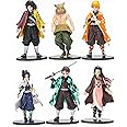 Daughe Cosplay Slayer Action Figure Set - Collectible Figurine Gifts Decoration Figures Toy 6 PCS Set 6.3 Inch, Zenitsu Inosuke Tanjiro Nezuko Tomioka Shinobu Figure, Collectible Figurine Gifts