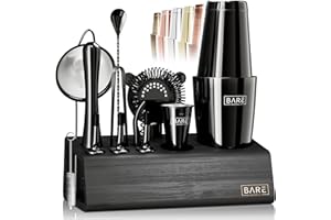 Pro Cocktail Kit | Mixology Bartender Kit | 14-Piece Cocktail Shaker Set | Martini Home Bartending Bar Accessories | Incl. 35