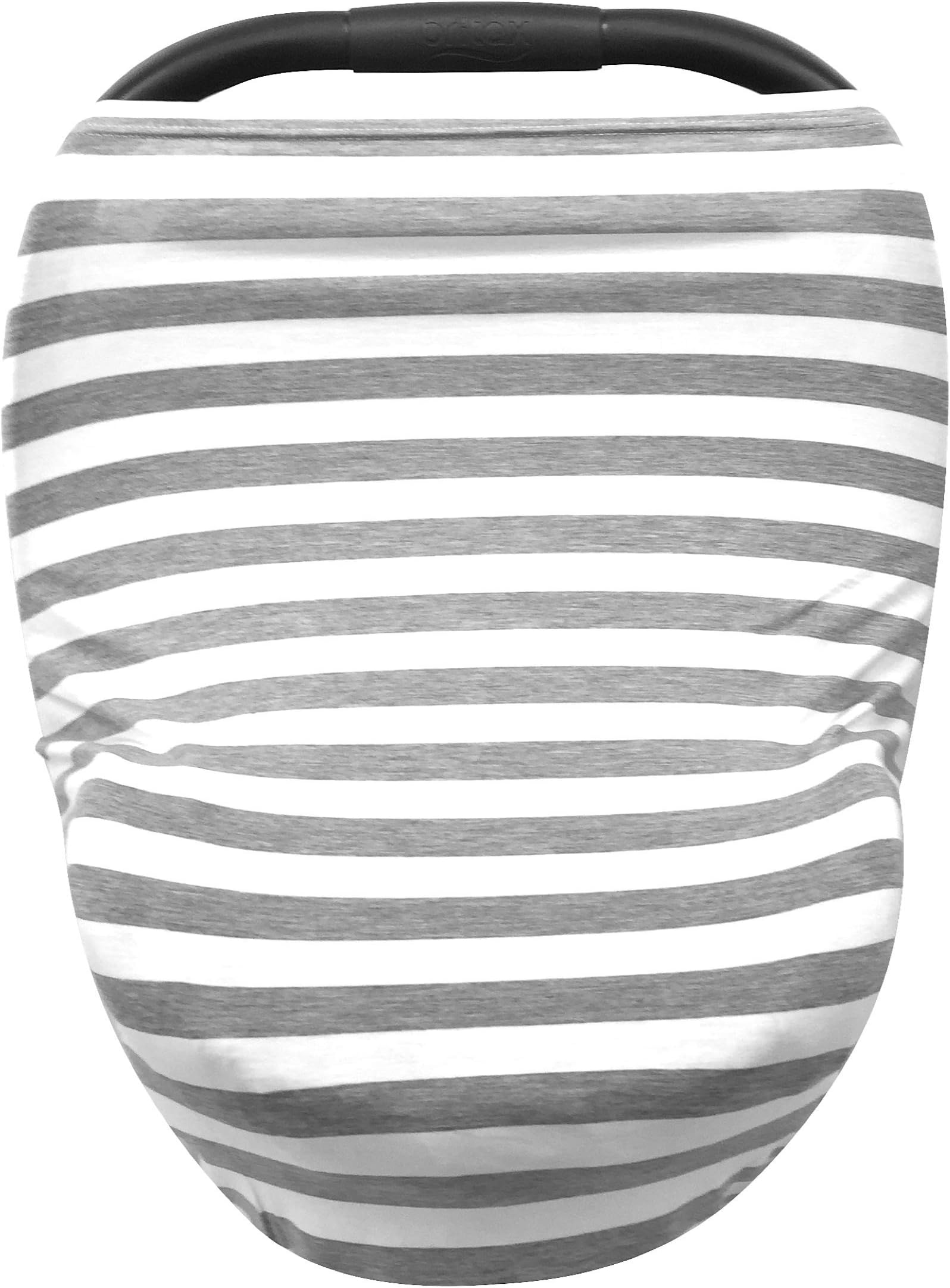 Luvit 5-in-1 Baby Car Seat Canopy, Stroller Canopy, Shopping Cart Cover, High Chair Cover & Nursing Cover (Gray/White Stripes)
