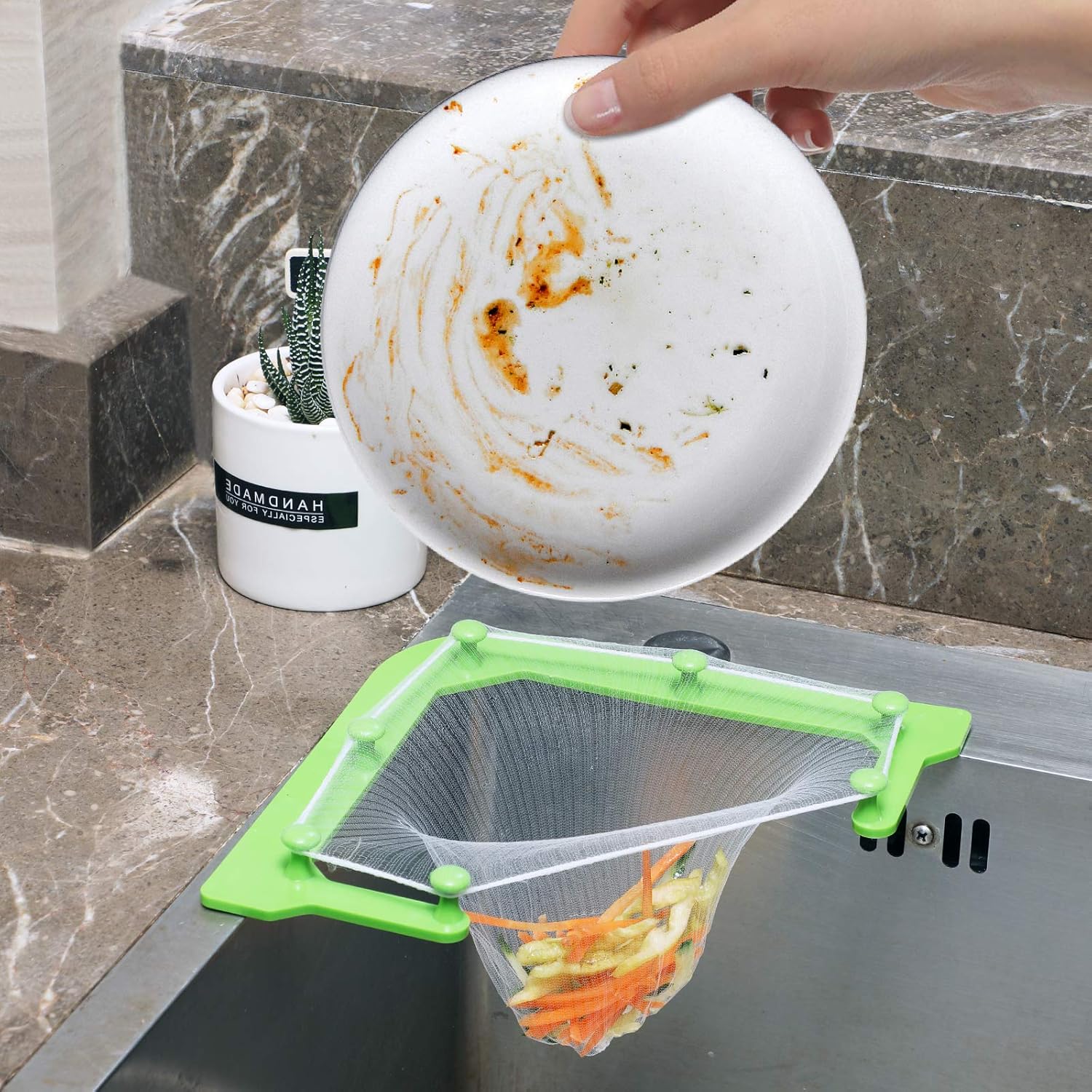 Sink Strainers Basket Triangular Kitchen Drain Shelf Corner