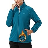 Pioneer Camp Women's Lightweight Fleece Jacket Full Zip Polar Soft Warm Winter Coat Antistatic Outwear with Zipper Pockets