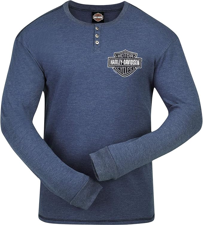 HarleyDavidson Military Men's Henley Thermal Shirt Baghdad