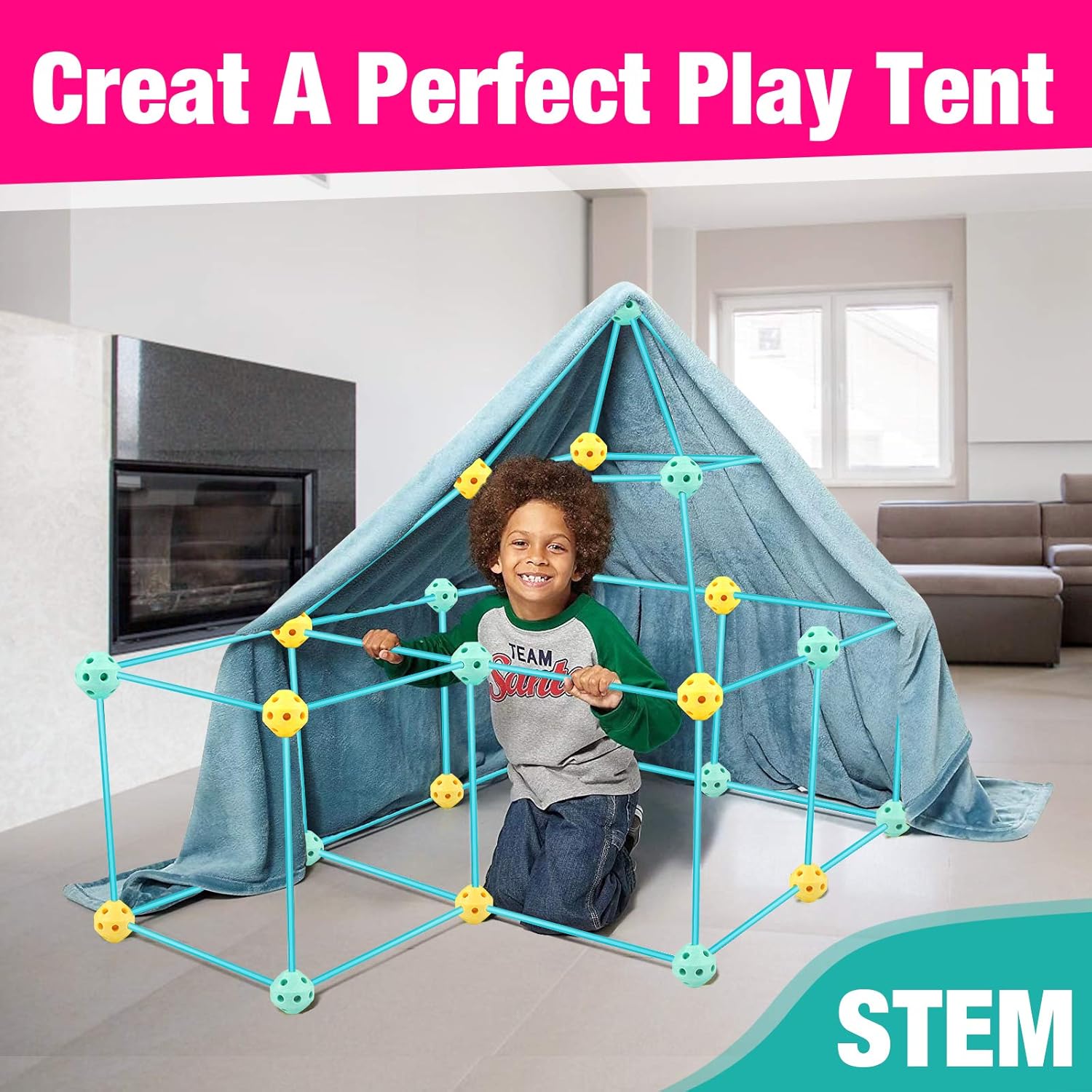 Betheaces Fort Building Kit 140 Pieces - Construction Kids Toys DIY Play Tent Castles Tunnels Tower Building Creative Birthday Kids Toys for 5 6 7 8 9 Year Old Boys Girls: Toys & Games