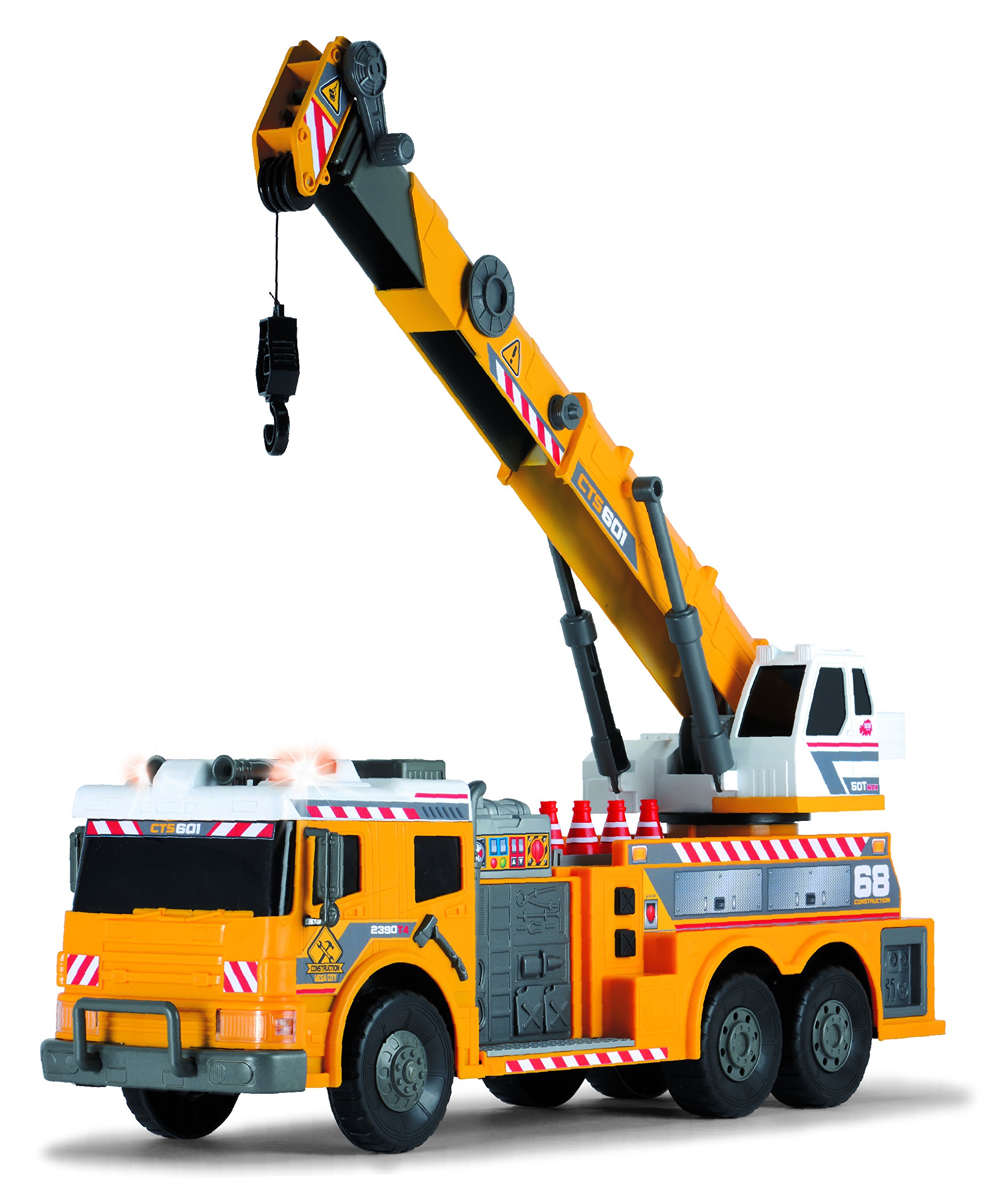 Dickie Toys 24" Light and Sound Construction Crane Truck (With Moving