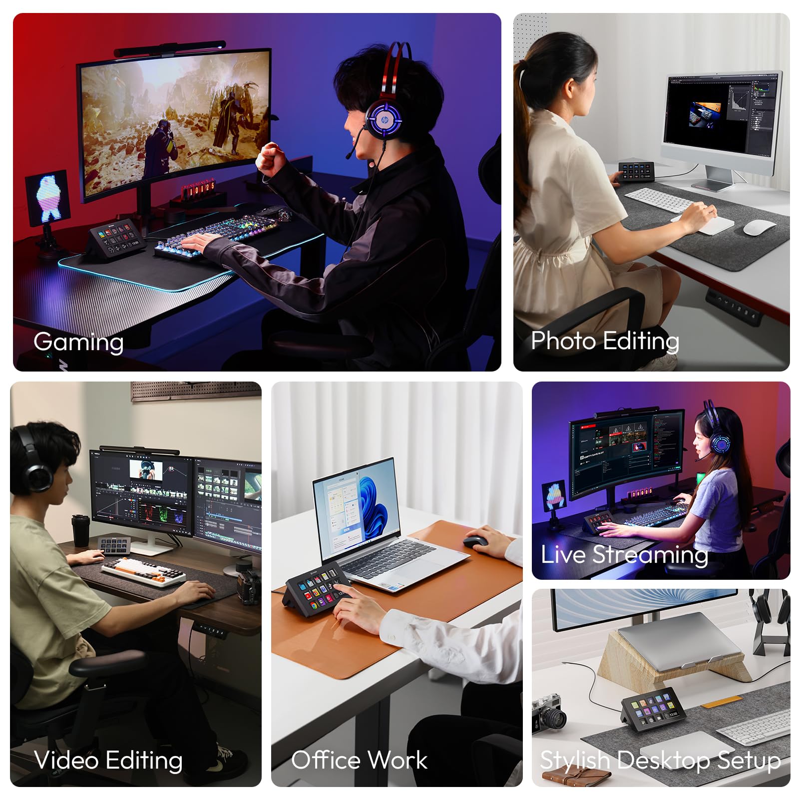 ULANZI D200 U-Studio Stream Controller,14 LCD Keys Stream Controller,13 Macro Keys for Daily App Software, Customizable Trigger Actions in OBS, Twitch, YouTube More, Work with Mac PC Content Creators