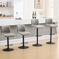 HeuGah Swivel Bar Stools Set of 4, Counter Height