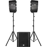 PRORECK Club 3500 15 inch Subwoofer 3000W DJ Powered PA Speaker System Combo Set with 8 Array Speakers，Bluetooth, USB, SD Card, Remote Control, for Meeting, Speeches, Churches, Performances, DJ Gig