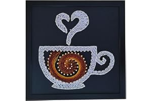 EYANKUNG String Art DIY Crafts Kits Supplies for Adults Beginner Unique Women Gift (Coffee Cup 12inch*12inch)