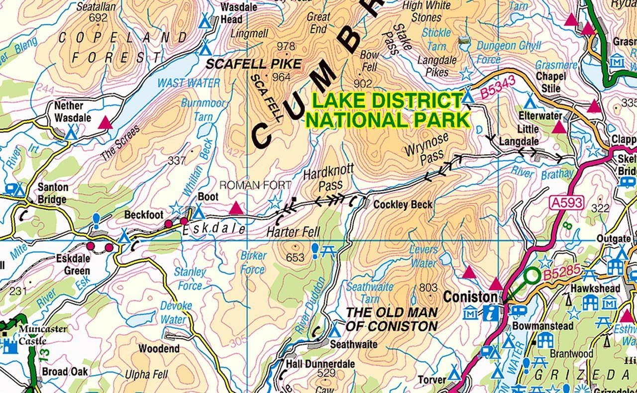 I Love Maps Lake District Map (59.4 x 84.1 cm) - Full Color, Glossy Finish, Navigational Map - Image 5