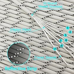 VVAAGG Reflective Paracord Rope 100FT, 7 Strand