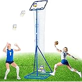 Winthai Volleyball Setter Training Net, Volleyball Training Equipment with 3 Angle and 8-10FT Height Adjustments Serve Trainer for Serving, Spiking & Setting Drills Indoor Outdoor Practice Target Net