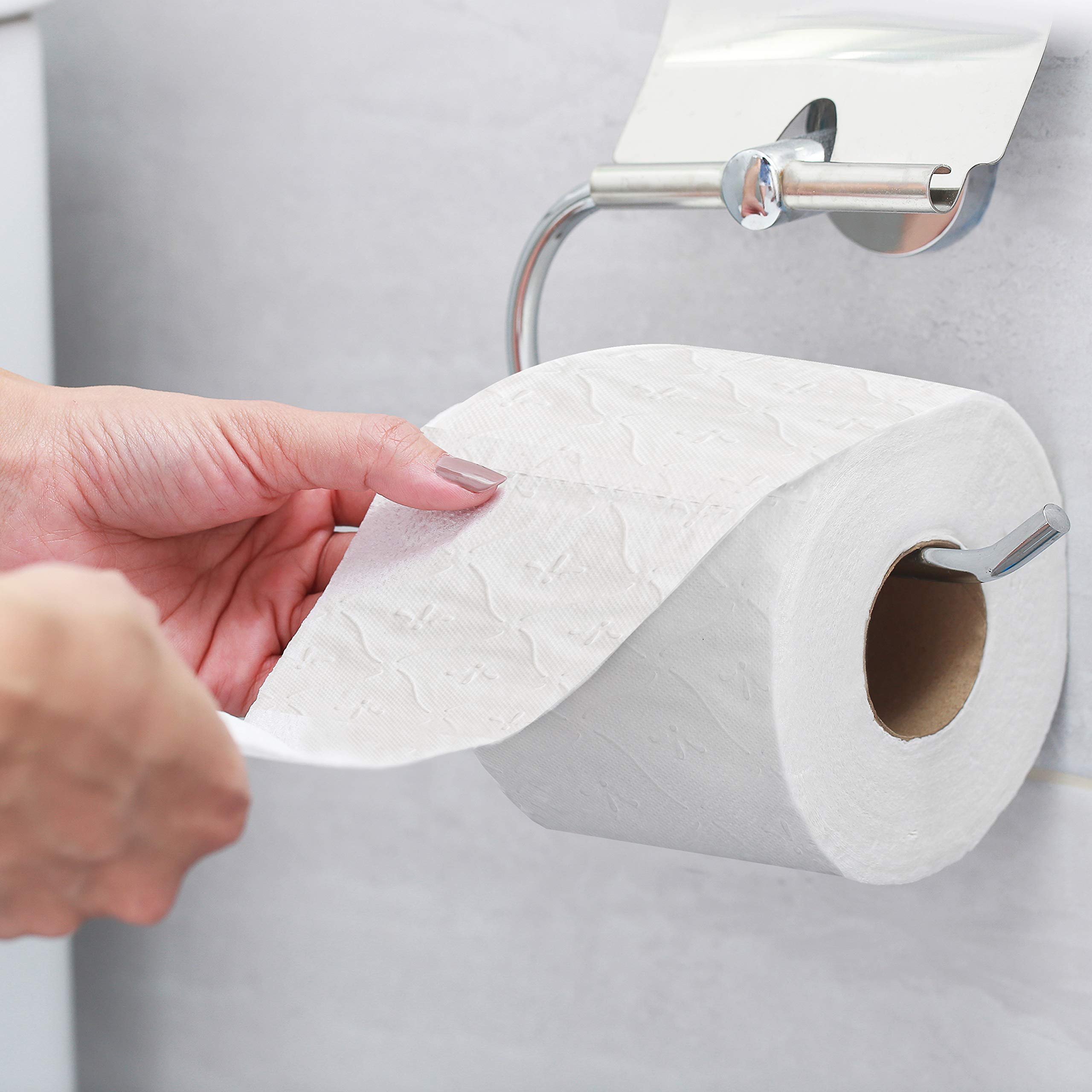 AmazonCommercial Toilettenpapier, 3-lagig Premium, 72 Rollen (8 Rollen, 9-er Pack), 243 stück per Rolle, Blattgröße: 9,5 x 11 cm, T4/T6-Spender Kompatibel 6