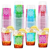 50 Count 12 oz Fiesta Plastic Cups Mexican Disposable Party Cups Cinco De Mayo Margarita Drinkware for Fiesta Cinco De Mayo Mexican Theme Birthday Taco Bar Birthday Wedding Party Supplies Decorations