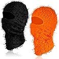 Newcotte 2 Pack Adult Distressed Balaclava Ski Mask Full Face Knitted Balaclava Windproof Cool Ski Mask for Cold Weather