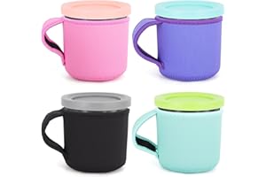 AJLTPA 4Pack Reusable Ice Cream Sleeves with Handle, Neoprene Insulated Sleeves for Ninja Creami Pints, Talenti Ice Cream Pints, Frozen Desserts (Solid Color)