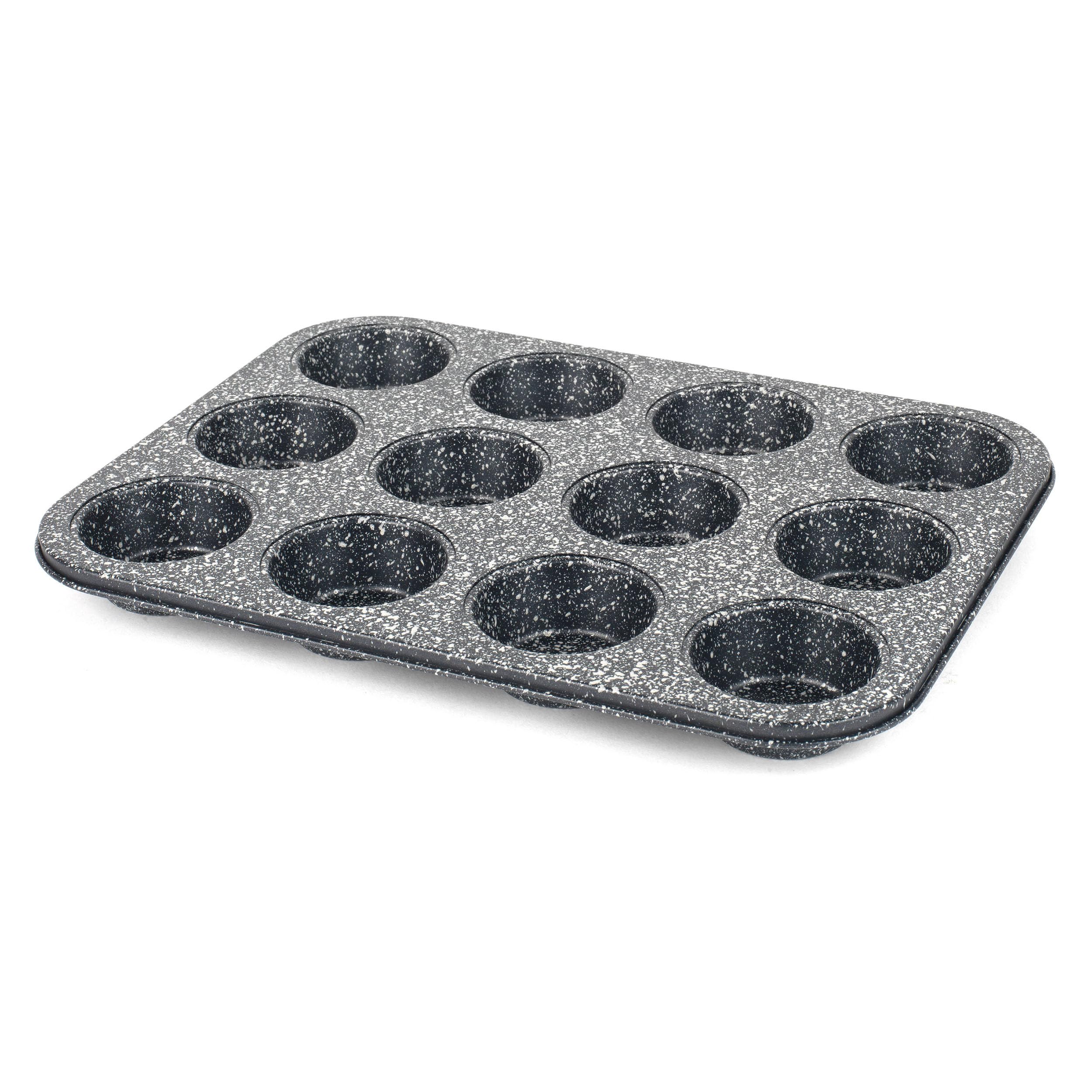 Salter BW070381EU7 Megastone 12 Cup Muffin Pan - Large Baking Tray, Cake Tin, Non-Stick Coating, PFOA-Free, Oven Safe, Long-Lasting Bakeware, Strong & Durable Carbon Steel โ image 1