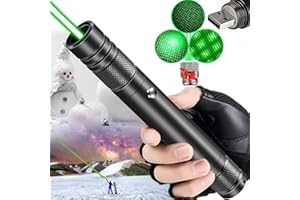 NHOEBICK Green Laser Pointer High Power, Green Long Range High Power Laser Pointer Rechargeable High Power Strong Laser Beam Pointer Pen Green Laser Light Pointer, Green Laser Pointer for Presentations Outdoor