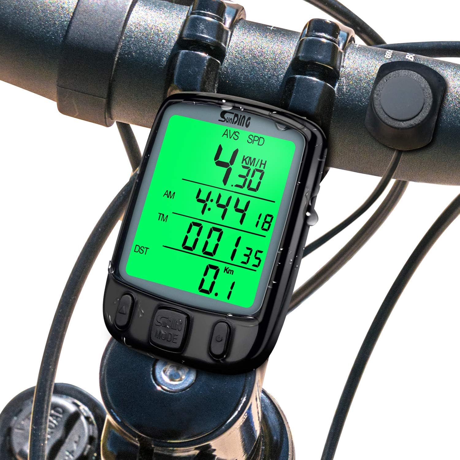 Mture Bike Computer, Cycling Computer Wireless Waterproof Bicycles Speedometer Automatic Wake-up with Backlight LCD Display for Tracking Riding Speed Time and Distance