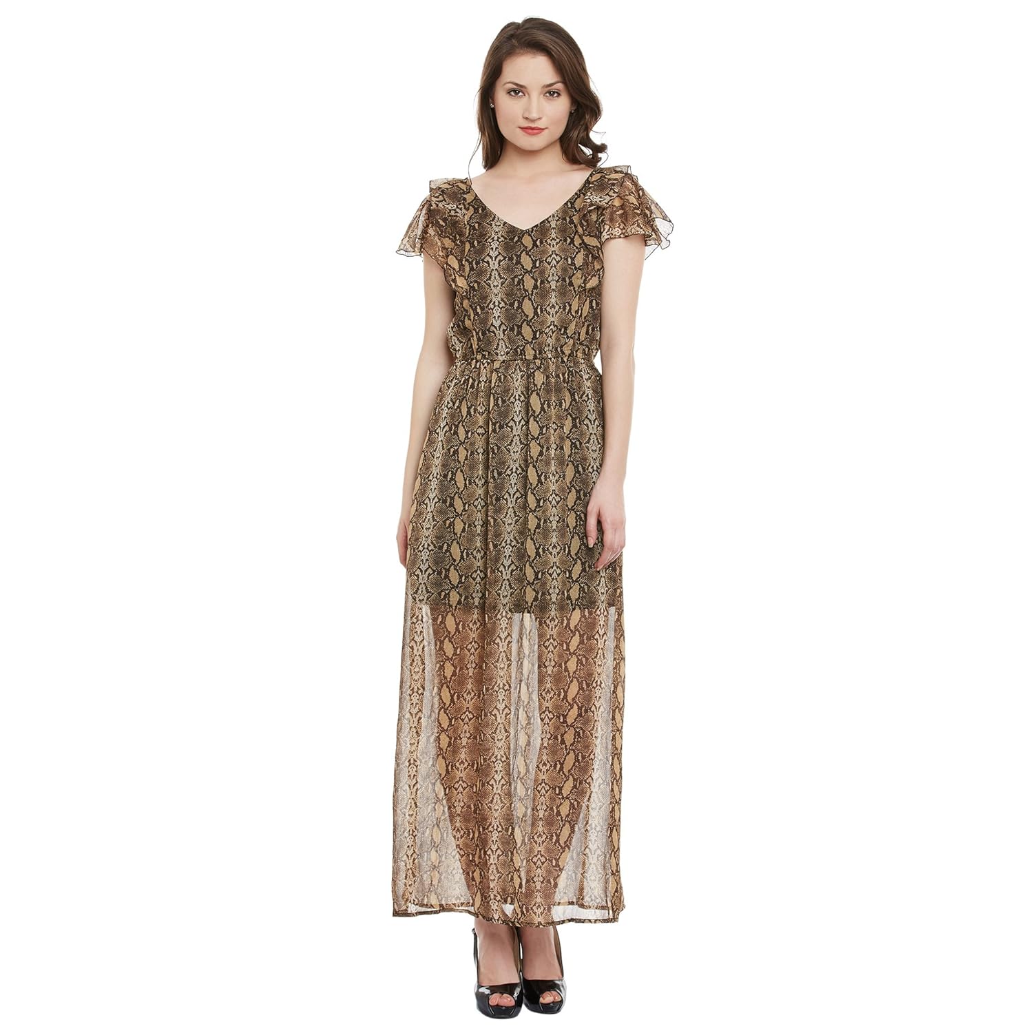 the gud look women's snake print maxi dress