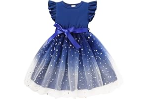 Sinhoon Toddler Girl Tulle Dress Summer Ruffle Sleeveless Baby Girl Fashion Casual Dresses 1-6Y