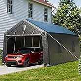 WELYAS 12×20 FT Heavy Duty Carport Shelter with Metal Frame, Round Style Roof Shed for Outdoor Storage, Outside Car Port, She