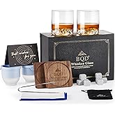BQD Old Fashioned Whiskey Glasses Set 2-Pack with Gift Box, Ideal Retirement Gifts for Men & Cocktail Glasses for Celebrations