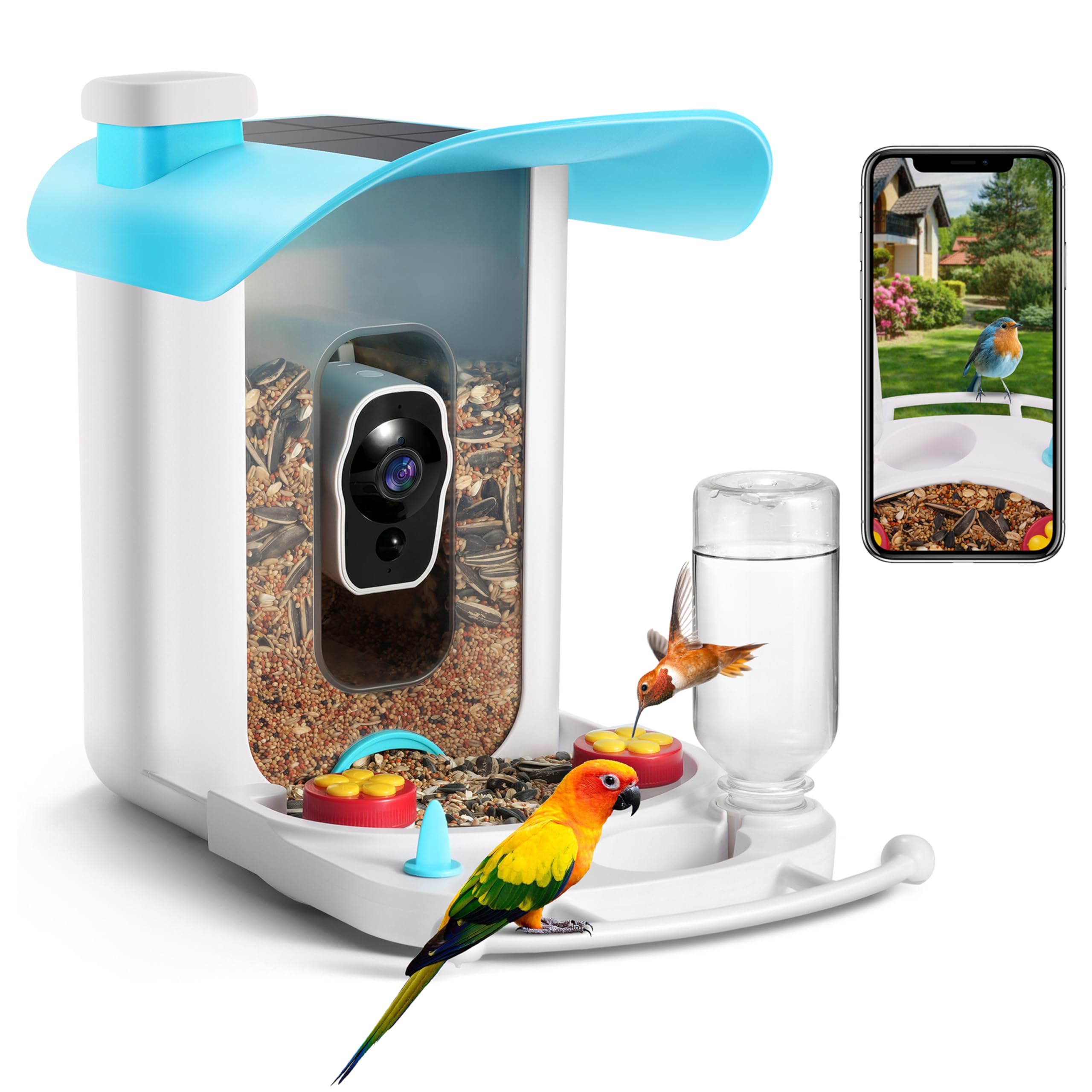 Photo 1 of **misssing parts used ***T TICCI Smart Bird Feeder with Camera Solar Powered, AI Identify Bird Species Camera Bird Feeders for Outside, Instant Notifications Bird House with Camera, IP65 Weatherproof Bird Watching Gifts
