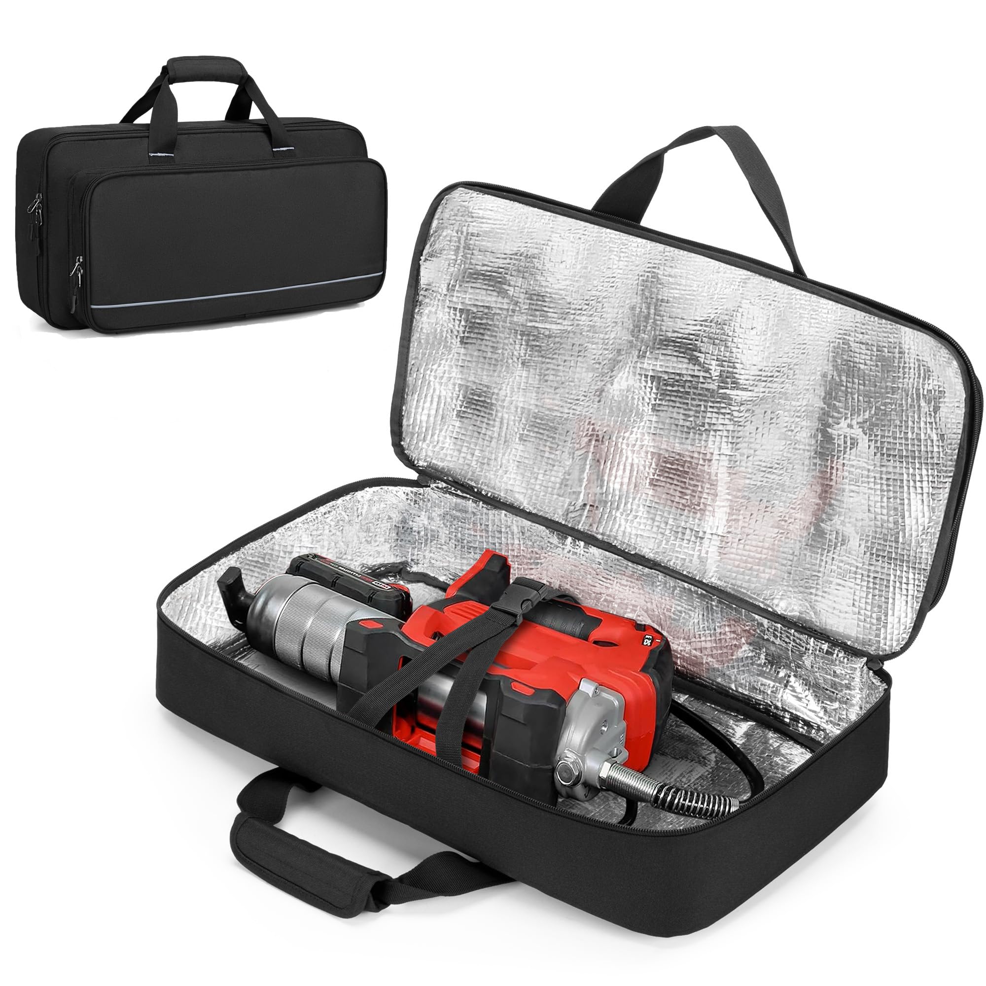 Rexmica Carrying Bag Compatible with Dewalt DCGG571M1 / DCGG571B 20V Max Grease Gun, Grease Gun Case with Accessory Pocket Compatible with Milwaukee 2646-20 M18 / 2646-21ct M18 Grease Gun