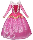 Vicloon Belle Cosplay Costume, Principessa Belle Carnevali Costume Vestito Da Ragazza Con Principessa Corona Principessa Bacchetta Festa Di Compleanno Natale Holloween Cosplay Party 130cm