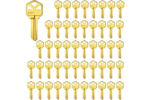 WAH YUE HING Brass Finish Key Blanks, KW1 Uncut Blank Keys, Pack of 50 Keys