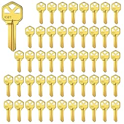 Brass Finish Key Blanks, KW1 Uncut Blank Keys, Pack