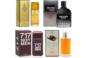 AFLUXE Men Cologne 4-Piece Combo Set (Choco/Milano/Billion/717 Sexy) Each 100ml Eau de Toilette/Parfume Spray Premium Men Perfume Set Long Lasting Fragrance for Daily Use