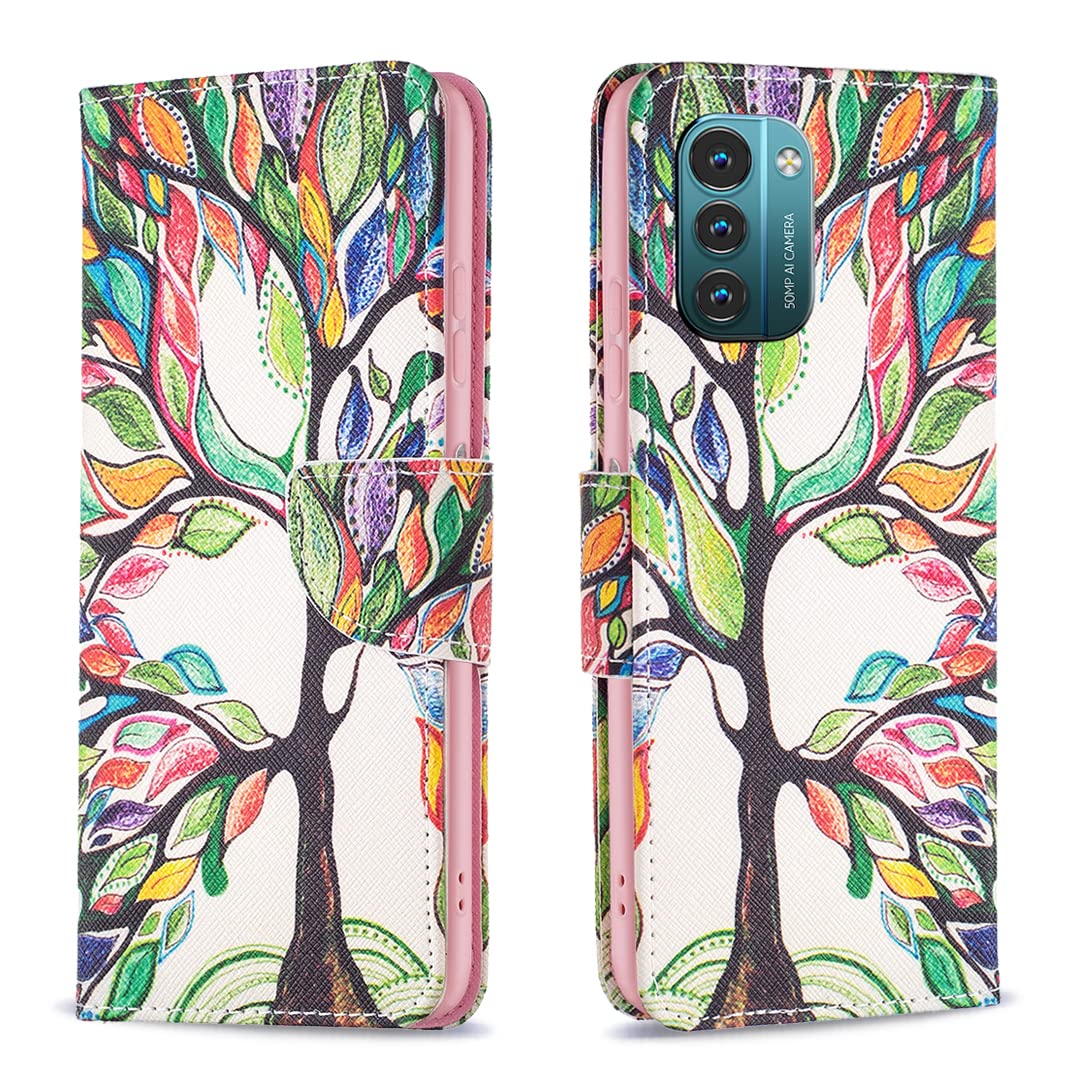 Motorola G82 Case, Moto G52 Case Shockproof Slim PU Leather Flip Pouch Wallet Phone Silicone Cover with Magnetic Stand Card Holder Slot Smartphone Cases for Motorola Moto G82/G52 The Tree of Life