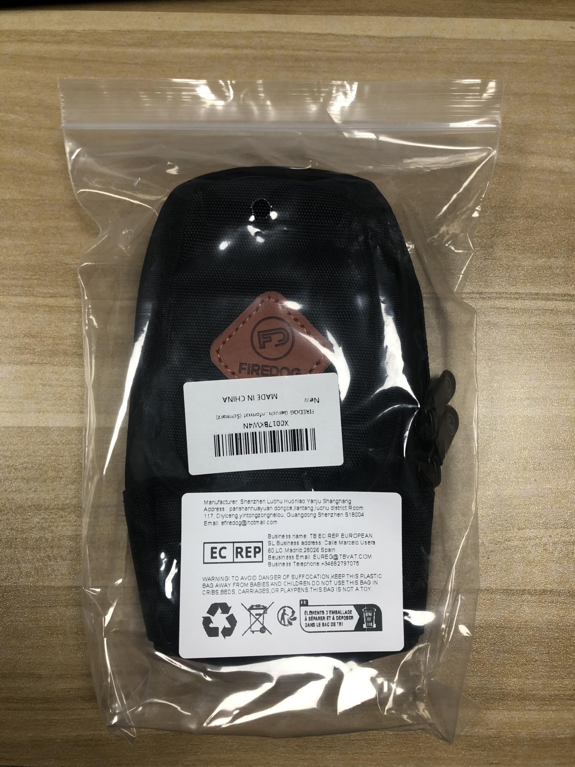 FIREDOG Smell Proof Bag, Odor Proof Pouch Dog Tested Mini Stash Crossbody Bags for Travel Storage (Black)