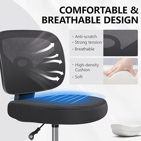 PRIMY TALL DRAFTING DESK CHAIR – ARMLESS, ADJUSTABLE HEIGHT, MESH BACK, ROLLING, STANDING DESK CHAIR FOR ART ROOM, OFFICE OR HOME (BLACK)