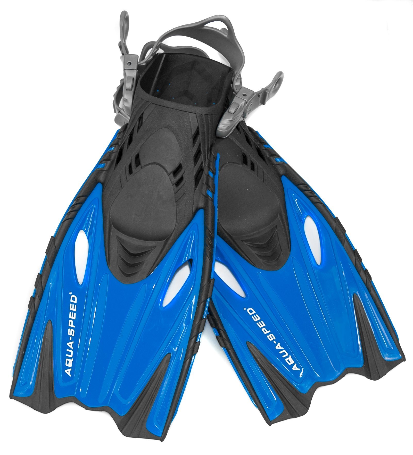 Aqua Speed BOUNTY diving fins | size adjustable | children | diving fins + UP lanyard | Flexible | Durable | Blue | Size:32/37