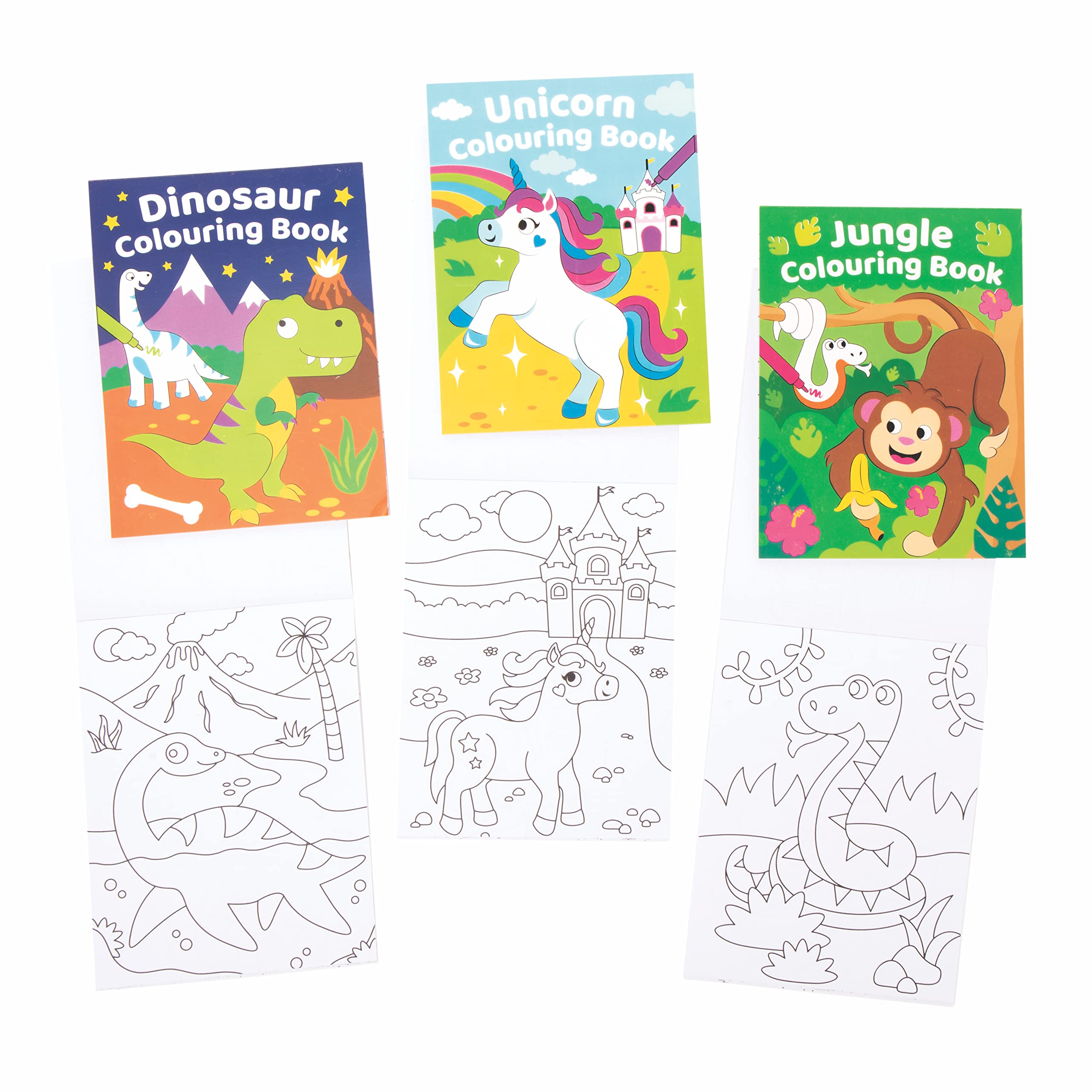 Baker Ross FE577 Mini Colouring Books - Pack of 12, Great for Kids Drawing, School or Home Art Activities, Individual Playtime or Party Crafts, Assorted