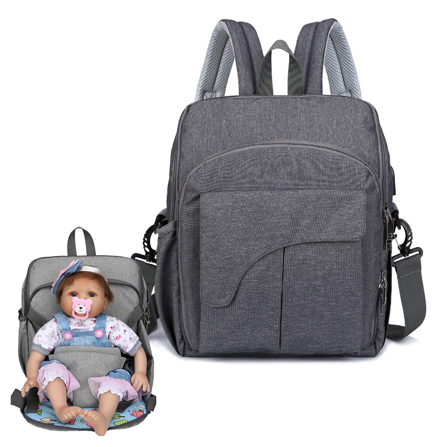 Travel Diaper Bag Backpack For Mom And Dadlarge Capacity Maternity Nappy Bag Waterproof