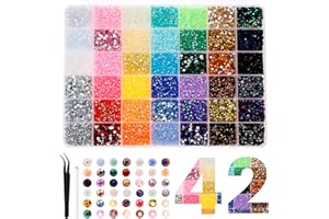 32000 Pcs Bedazzling Kit, Resin Jelly Rhinestones Set, 3mm Multi Color Flatback Gems with Tweezers & Pickup Pen,DIY Craft Sup