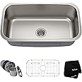 KRAUS Premier 31 1/2-inch 16 Gauge Undermount Single Bowl Stainless Steel Kitchen Sink, KBU14
