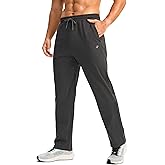 Pudolla Men's Fleece Lined Sweatpants with Zipper Pockets Winter Warm Water Resistant Athletic Pants for Workout Running