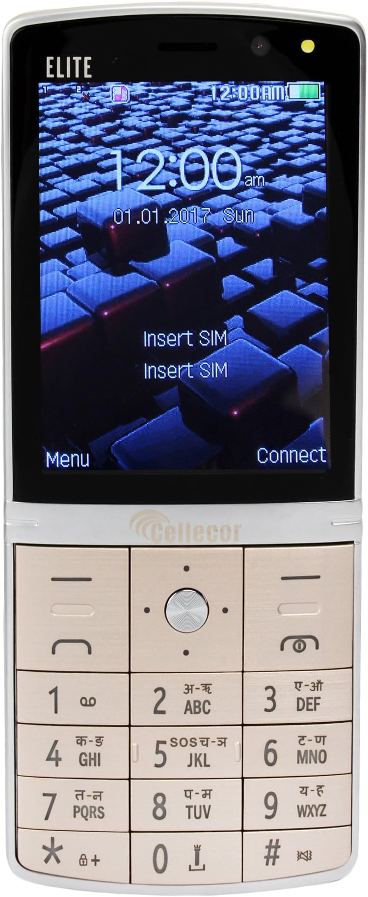 Cellecor Mobile Phone | Elite | Dual Sim | Camera | Golden |