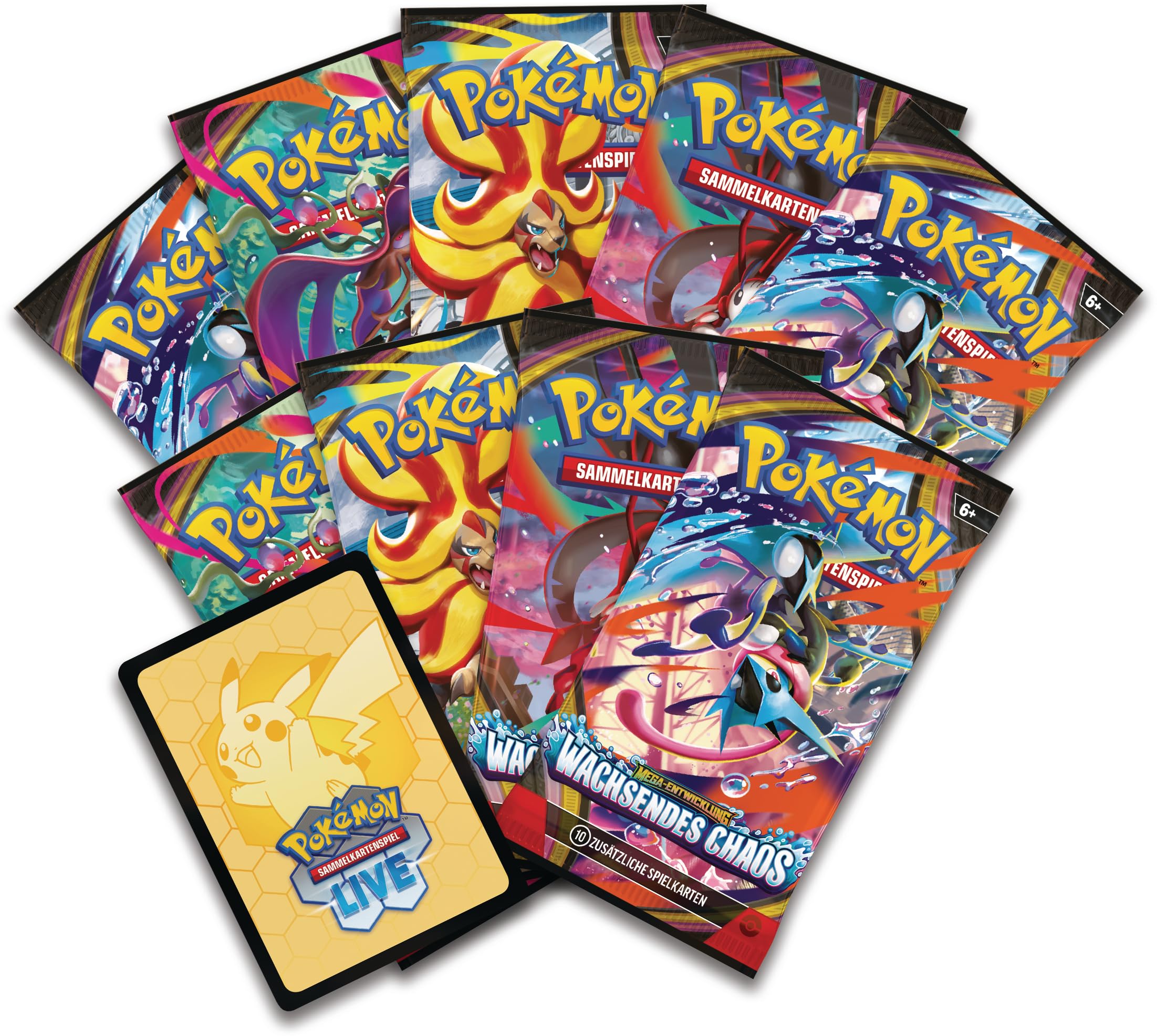 Pokémon-Sammelkartenspiel: Top-Trainer-Box Mega-Entwicklung – Wachsendes Chaos (1 Vollbild-Promokarte, 9 Boosterpacks & Premium-Zubehör) 3