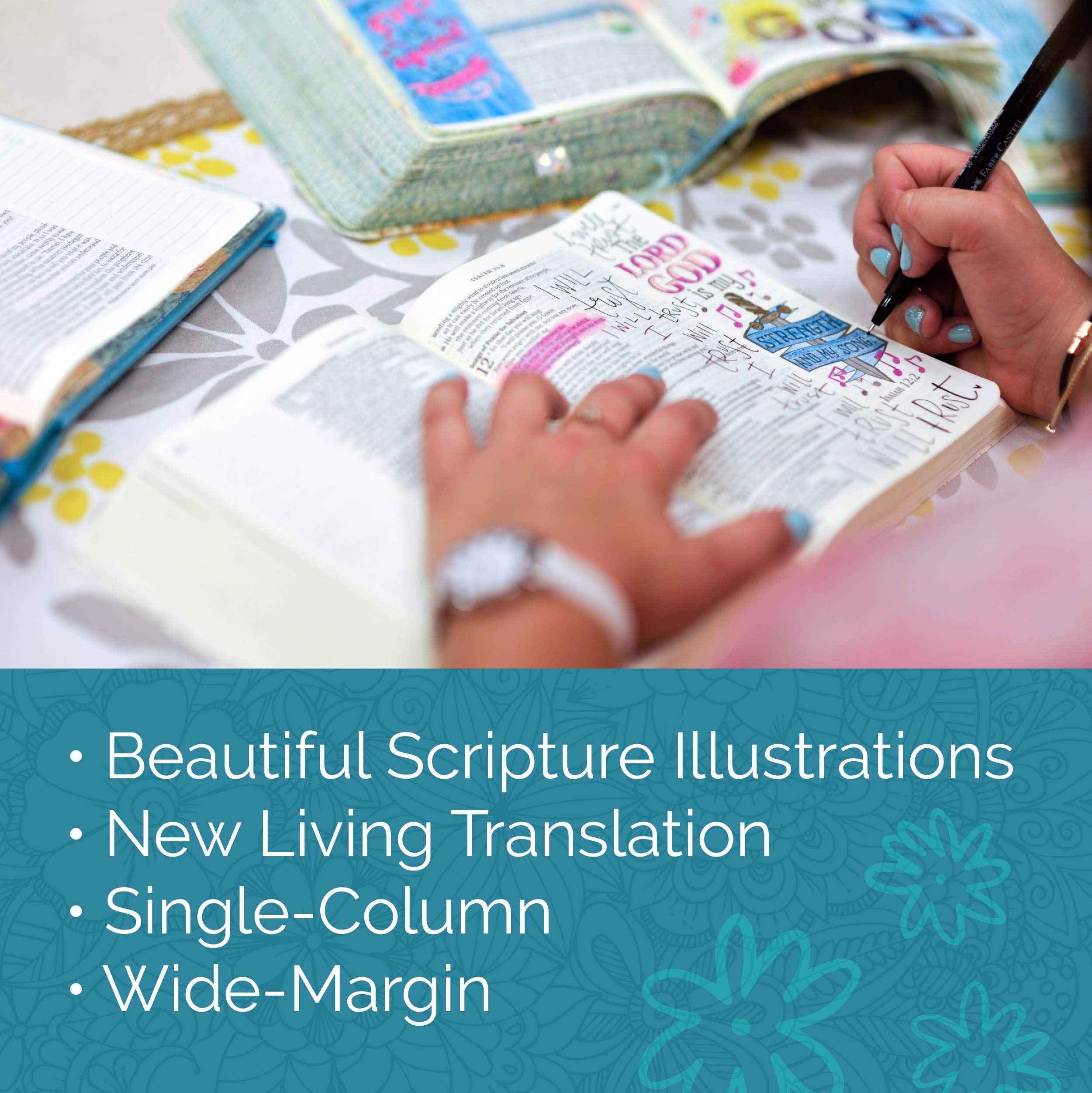 Tyndale NLT Inspire Bible (Hardcover, Aquamarine): Journaling Bible with Over 400 Illustrations to Color, Coloring Bible with Creative Journal Space - Religious Gift that Inspires Connection with God Tyndale NLT Inspire Bible (Hardcover, Aquamarine): Journaling Bible with Over 400 Illustrations to Color, Coloring Bible with Creative Journal Space - Religious Gift that Inspires Connection with God 